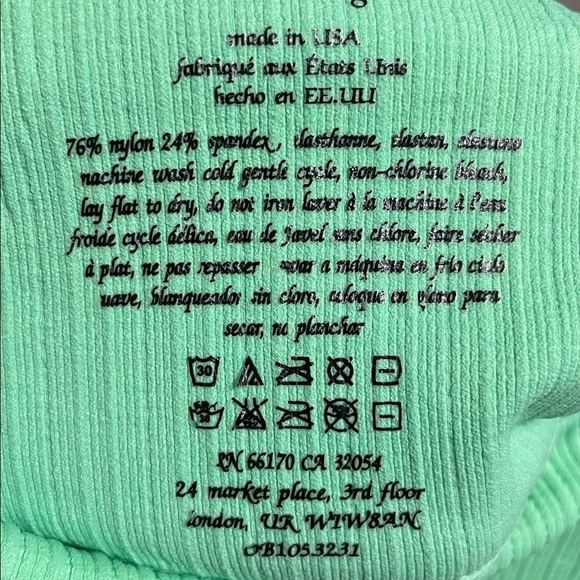 Free People Movement Good Karma Lime Green Leggings Size Medium/Large - Picture 9 of 10